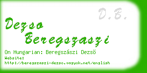 dezso beregszaszi business card
