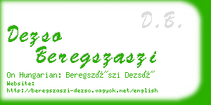 dezso beregszaszi business card